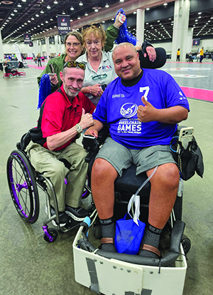 Teammates give a thumbs up at the Veterans Games